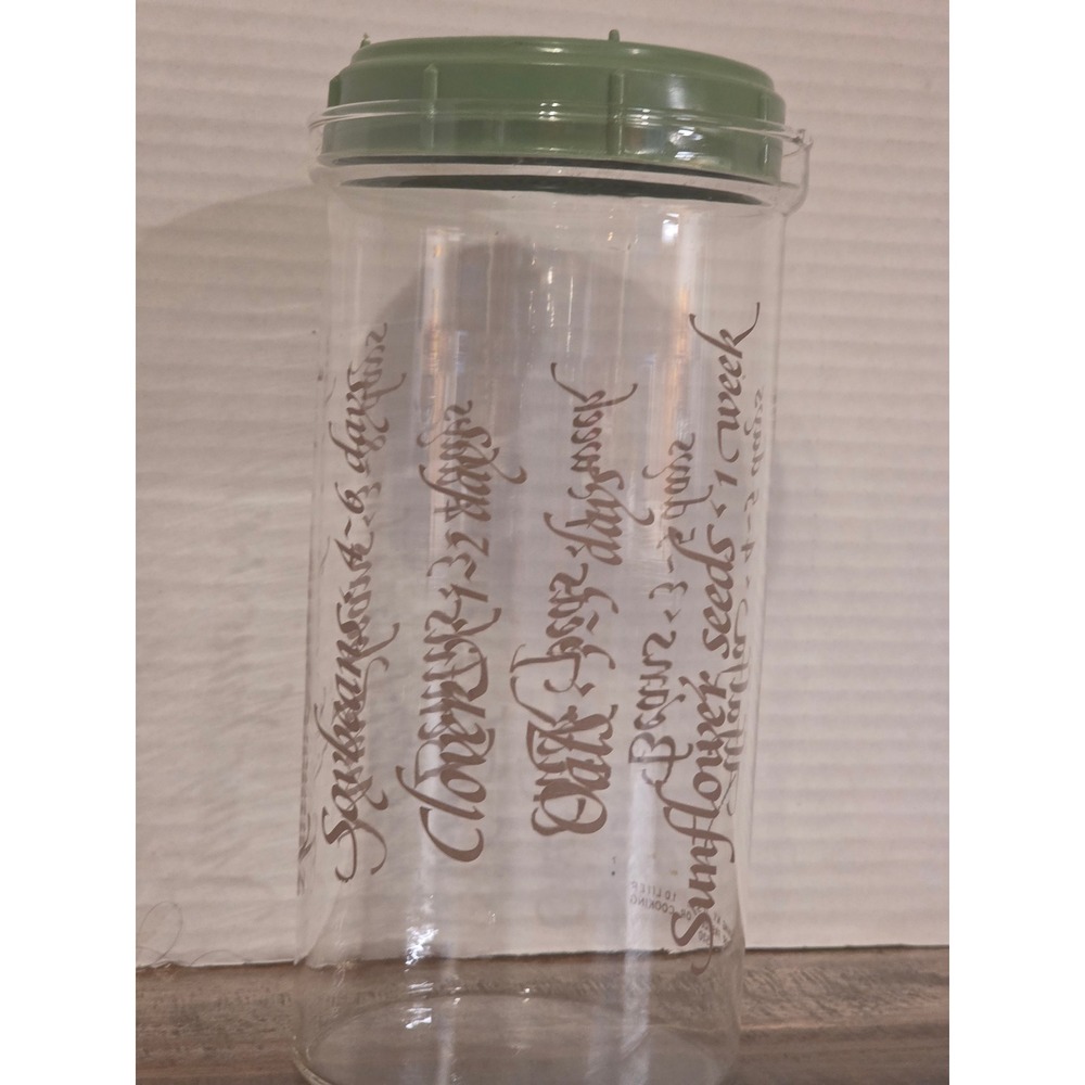 Vintage‎ Glass Seed Sprouting Jar 1L Green Mesh Strainer Lid Made in USA Script